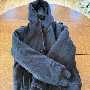 Kids Black Hooded Puffer Jacket